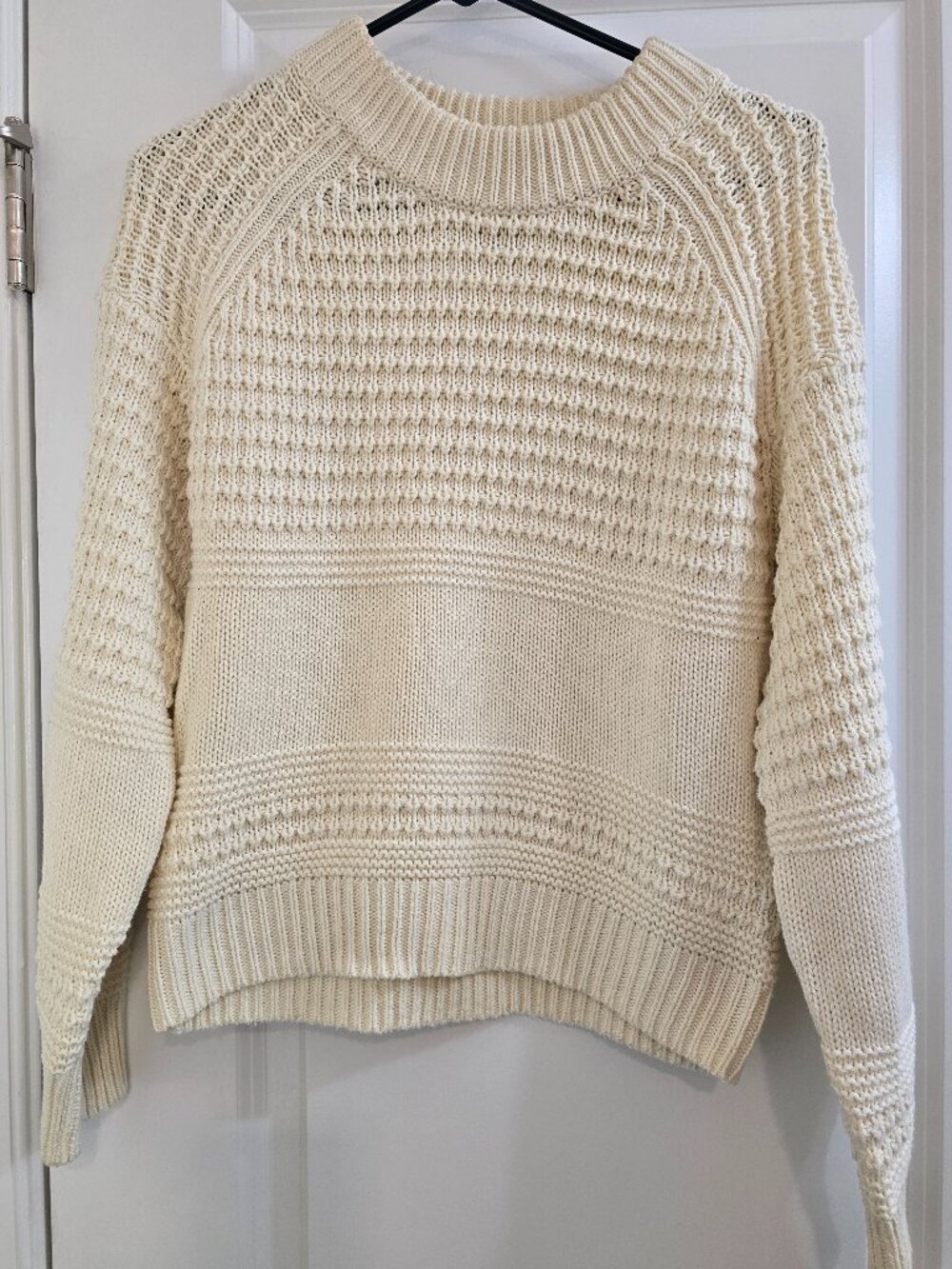 Universal Thread Chunky Crew Knit Sweater With A Textured Design - Cream